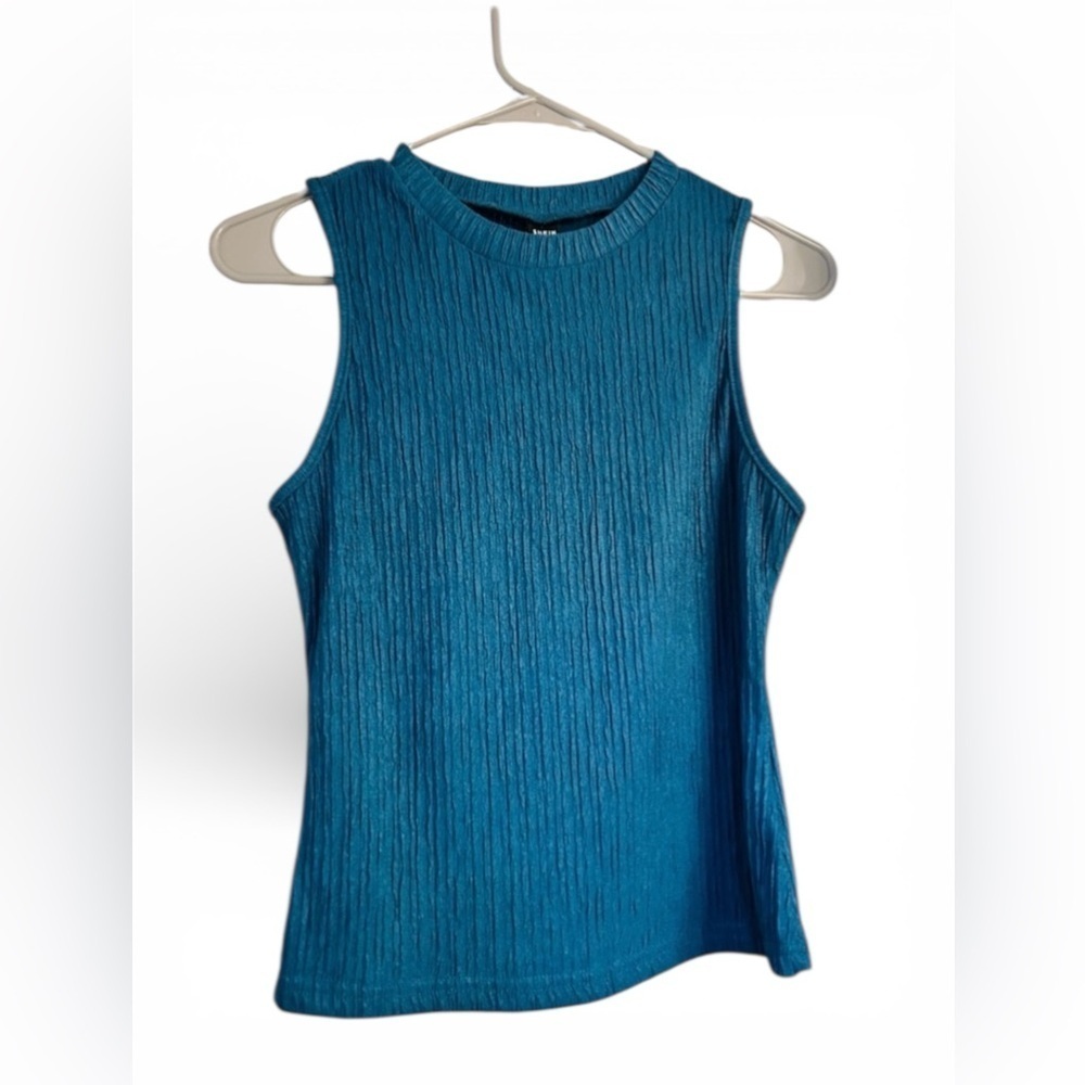 Teal Textured Tank Top Size S | Women’s Casual Layering Tee